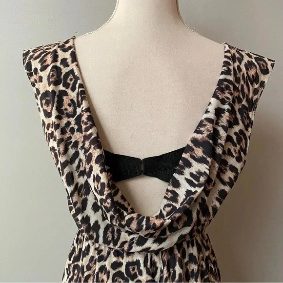 Alice + Olivia Leopard Print Open Back Mini Dress XS Blouson Party Cocktail - Picture 10 of 16